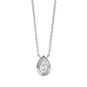 16" + 2" Rhodium Plated Pear Lab Grown Diamond Necklace