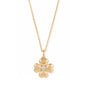 16" + 2" 14 Karat Gold Plated Lucky Clover Lab Grown Diamond Necklace