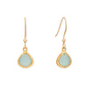 14 Karat Gold Plated Pear Aqua Chalcedony Charm