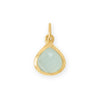 14 Karat Gold Plated Pear Aqua Chalcedony Charm