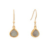 14 Karat Gold Plated Pear Labradorite Charm