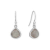 Rhodium Plated Pear Labradorite Charm