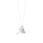 Rhodium Plated Pear Rose Quartz Charm
