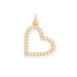 Dainty 14 Karat Gold Plated CZ Angled Heart Outline Charm