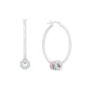 Rhodium Plated Synthetic Opal Wheel Bead Charm