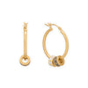 14 Karat Gold Plated White Enamel Inlay Dotted Wheel Bead Charm