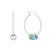 Rhodium Plated Green Enamel Inlay Dotted Wheel Bead Charm