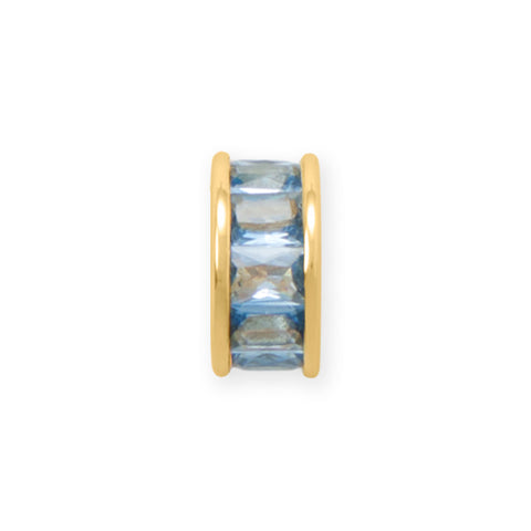 14 Karat Gold Plated CZ Birthstone Wheel Bead Charms (January-December)