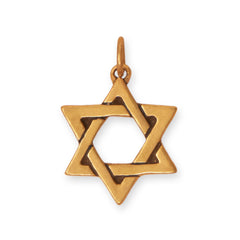 Silver or Gold Star of David Charm