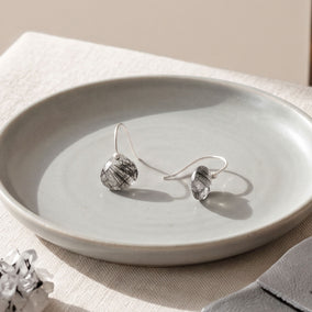 Faceted Pear Tourmalated Quartz Drop Earrings