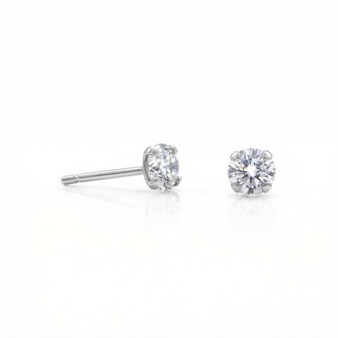 4mm CZ Stud Earrings
