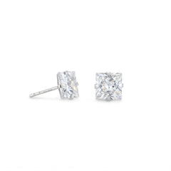 6mm Square CZ Stud Earrings