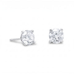 Rhodium Plated 6mm CZ Stud Earrings