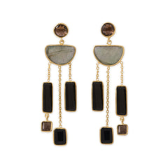 14 Karat Gold Plated Multi Stone Post Earrings