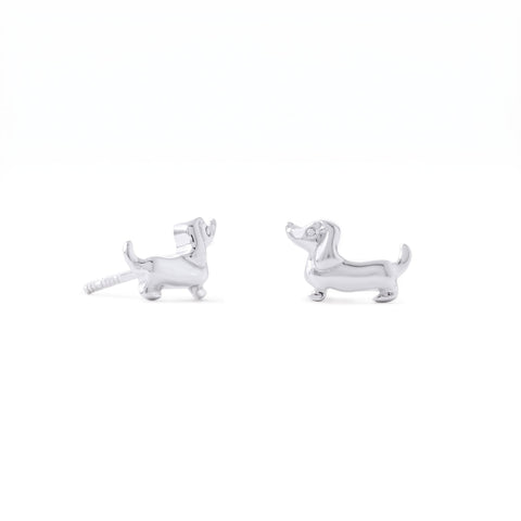 Cute Shiny Dachshund Stud Earrings