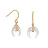 Mother of Pearl and CZ Crescent Gold Plate Earrings