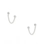 Round CZ Double Post Earrings