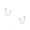 Round CZ Double Post Earrings