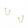 14 Karat Gold Plated Round CZ Double Post Earrings