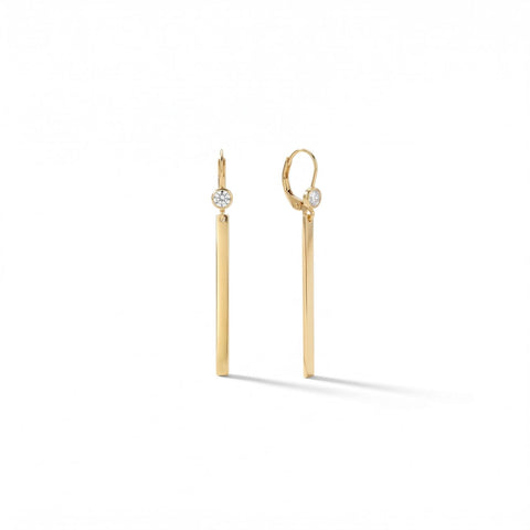 14/20 Gold Filled Bar Drop with CZ Earrings