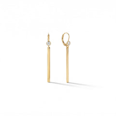 14/20 Gold Filled Bar Drop with CZ Earrings