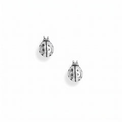 Oxidized Ladybug Stud Earrings