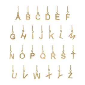 14 Karat Gold Plated Initial Threader Earring Series (A-Z)