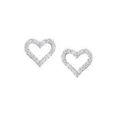 CZ Heart Outline Earrings