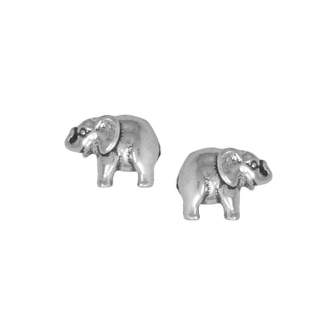 Oxidized Elephant Stud Earrings