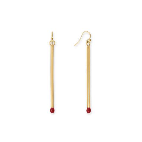 14 Karat Gold Plated Matchstick French Wire Earrings