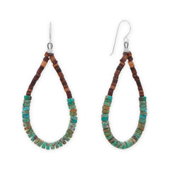 Turquoise and Pen Shell Heishi Bead Earrings