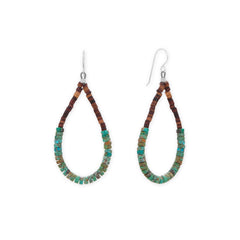 Turquoise and Pen Shell Heishi Bead Earrings