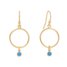 14/20 Gold Filled Circle and Blue Opal Earrings