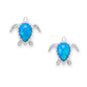 Synthetic Blue Opal Sea Turtle Stud Earrings