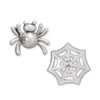 Oxidized Spider and Web Stud Earrings