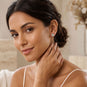 Rhodium Plated Concentric Circle Lab Grown Diamond Earrings