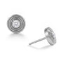 Rhodium Plated Concentric Circle Lab Grown Diamond Earrings
