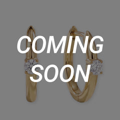14 Karat Gold Plated Solitaire Lab Grown Diamond Hoop Earrings