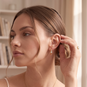 14 Karat Gold Plated Solitaire Lab Grown Diamond Hoop Earrings