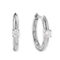 Rhodium Plated Solitaire Lab Grown Diamond Hoop Earrings