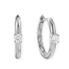 Rhodium Plated Solitaire Lab Grown Diamond Hoop Earrings