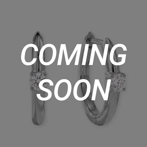 Rhodium Plated Solitaire Lab Grown Diamond Hoop Earrings