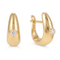 14 Karat Gold Plated Dome Lab Grown Diamond Hoop Earrings