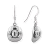Oxidized Cowgirl Hat Charm Drop Earrings