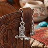 Oxidized Cowgirl Boot Charm Drop Earrings