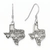 Oxidized Texas State Charm Drop Earrings