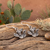 Oxidized Prickly Pear Cactus Charm Drop Earrings
