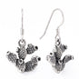 Oxidized Prickly Pear Cactus Charm Drop Earrings