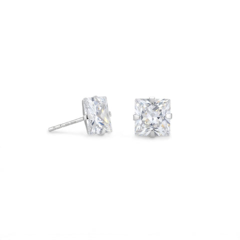 5mm Square CZ Stud Earrings