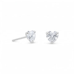 Heart CZ Stud Earrings